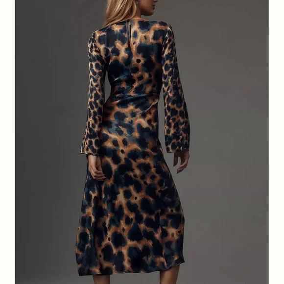 Anthro Bl-nk Long-Sleeve Printed Maxi Slip Dress - Picture 2 of 3